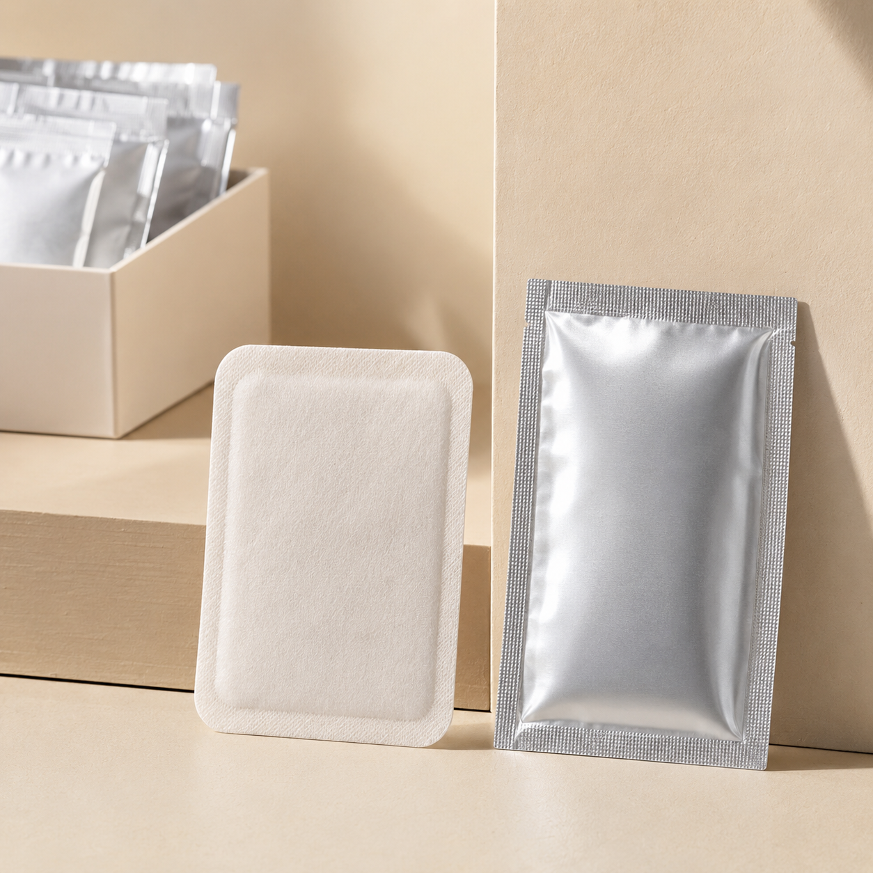 WarmPatch menstrual heat patch with foil pouch — product composition